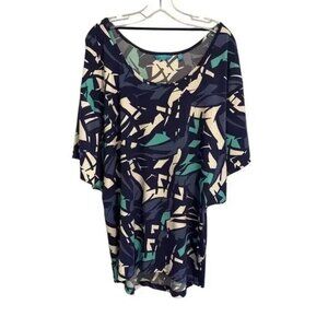Tori Richard Honolulu Blue, White and Green Tunic Size Small‎ Pre-owned